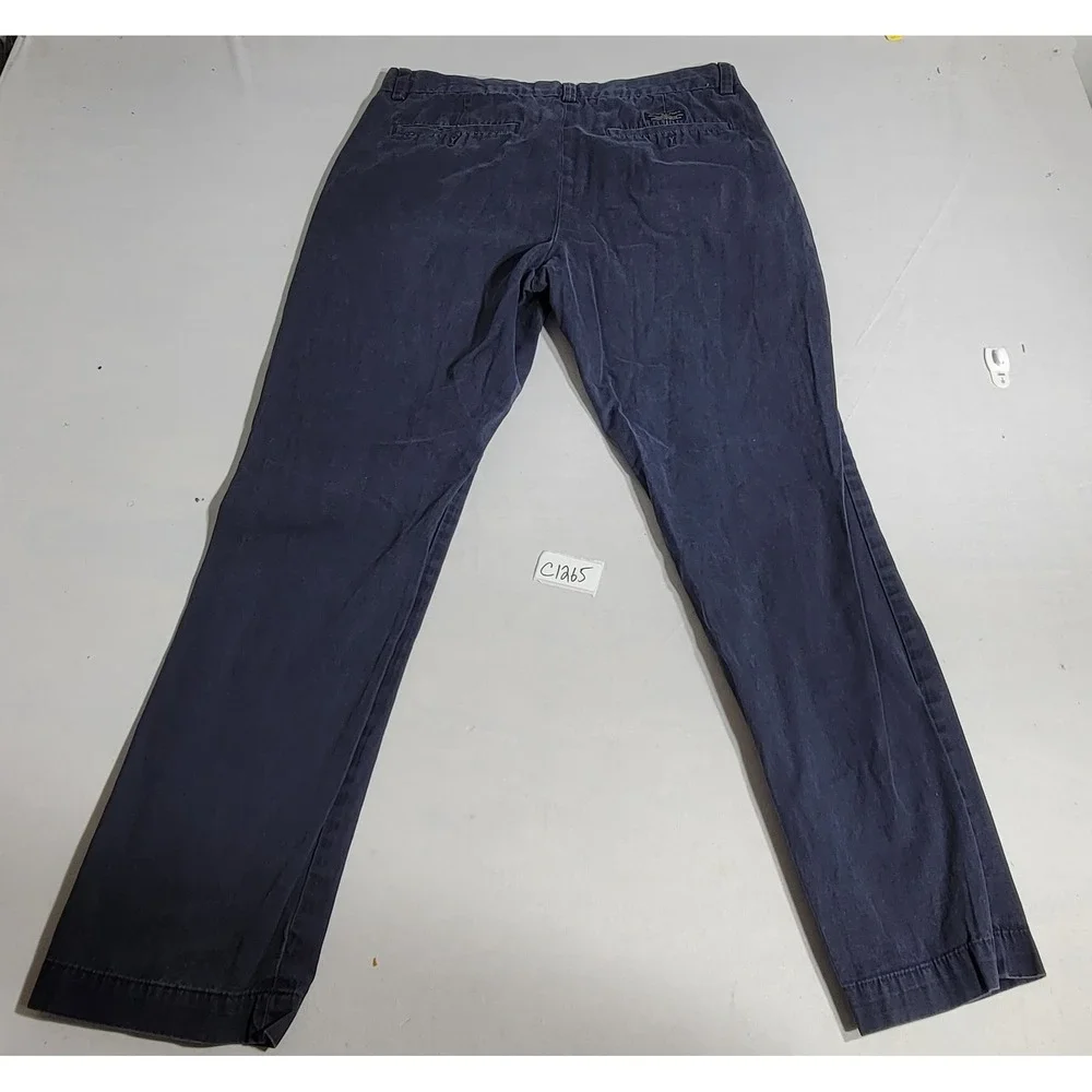 Banana Republic Aiden Chino Mens 32x30 Navy Blue Slim Fit Cotton Pants